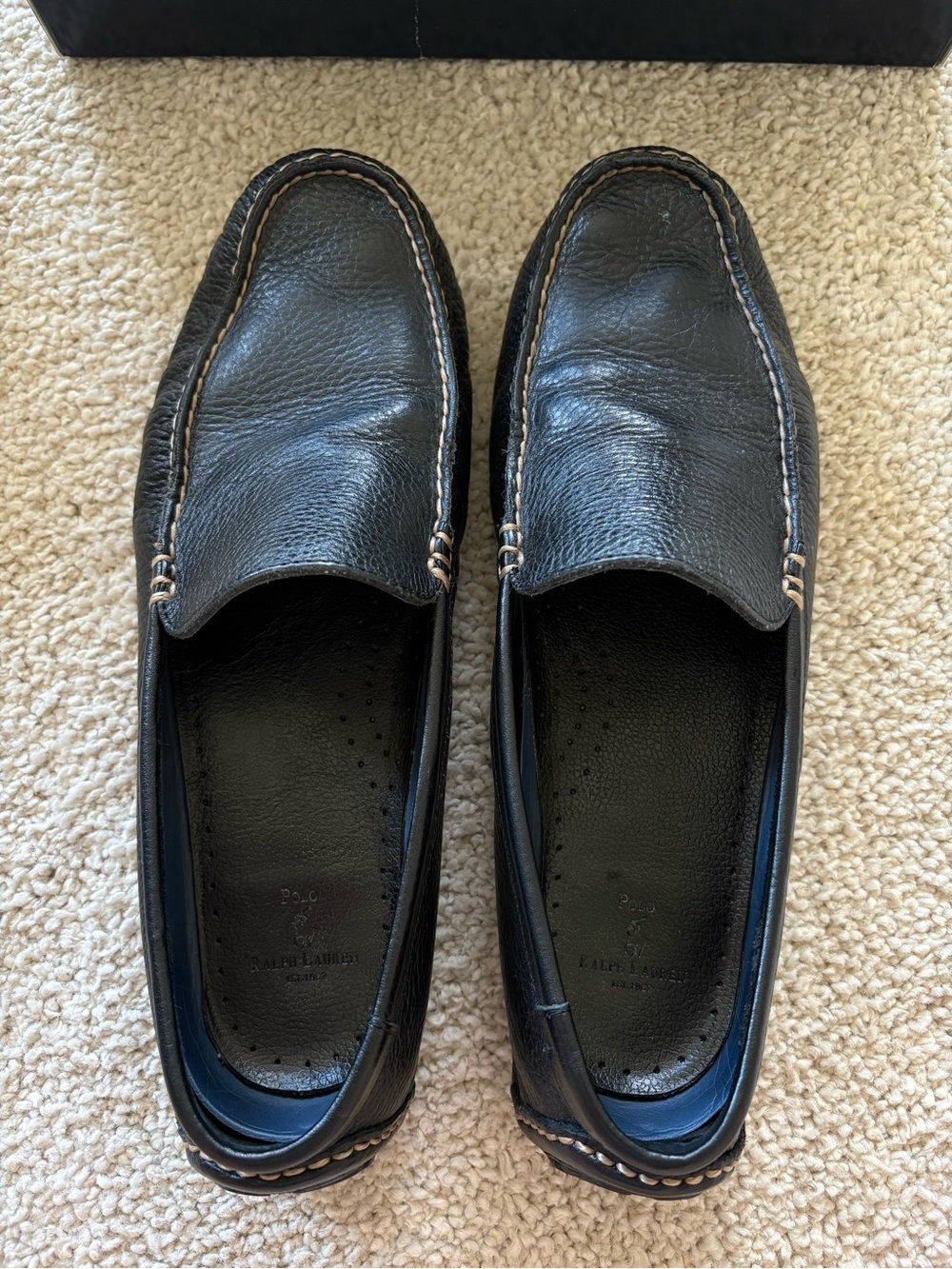 Polo by Ralph Lauren Men's Terence black grain leather loafers - Picture 5 of 8